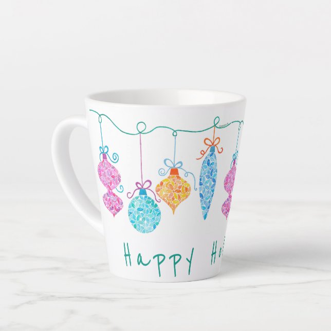 String Ornaments Latte Mug (Left Angle)