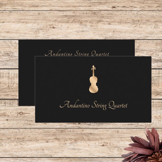 String Quartet Gold Violin Professional   Business Card (Creator Uploaded)