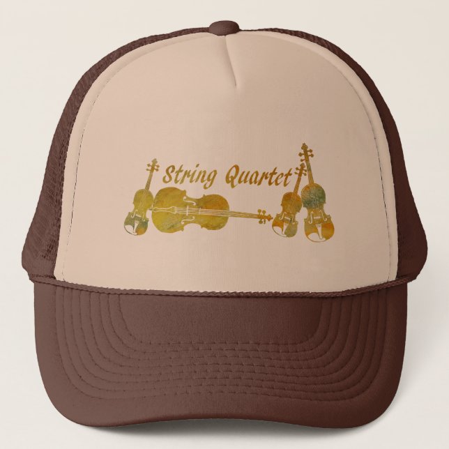 String Quartet in Gold Trucker Hat (Front)