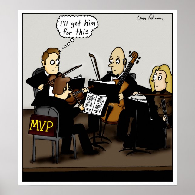 String Quartet MVP Classical Music Cartoon Poster (Front)