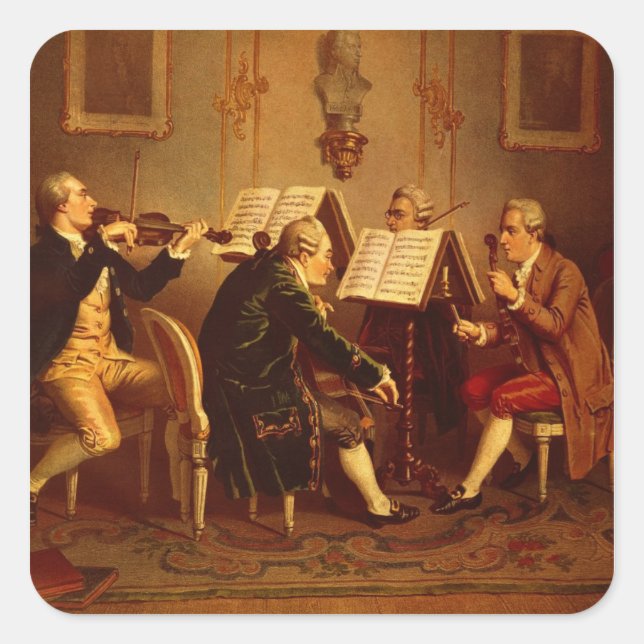 String Quartet Square Sticker (Front)