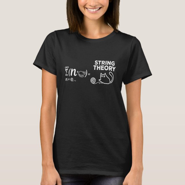 String Theory Equation Cat  Physics Enthusiast Sci T-Shirt (Front)