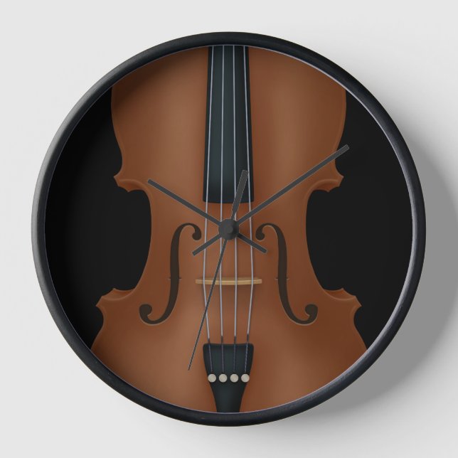 Stringed Instrument Detail Cello Violin Viola Clock (Front)