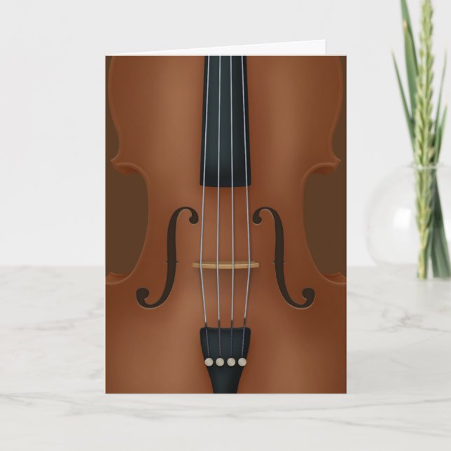 Stringed Instrument Detail Violin Viola & Cello Note Card (Front)