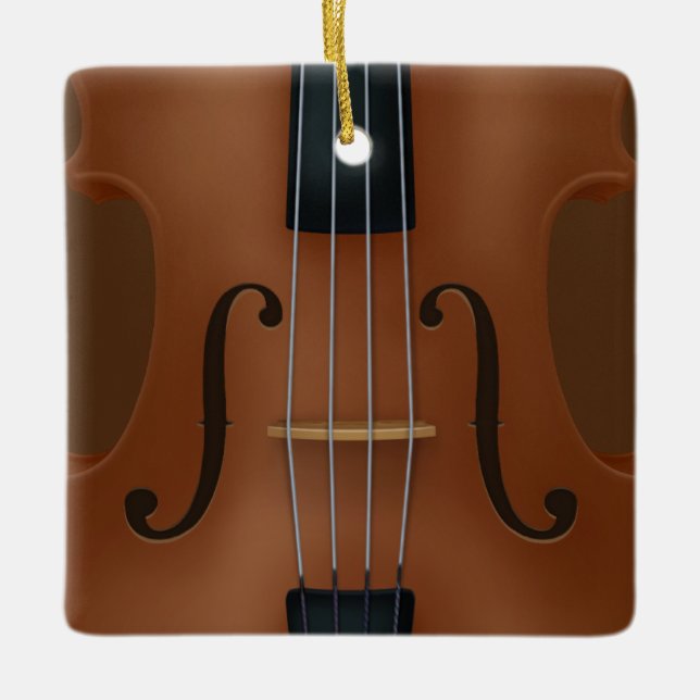 Stringed Musical Instrument Cello Violin Viola Ceramic Ornament (Front)