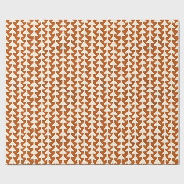 Strings of Arrows on Terracotta Wrapping Paper (Seam)