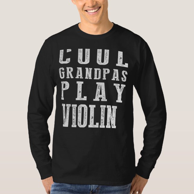Strings of Coolness: Grandpas Mastering the Violin T-Shirt (Front)