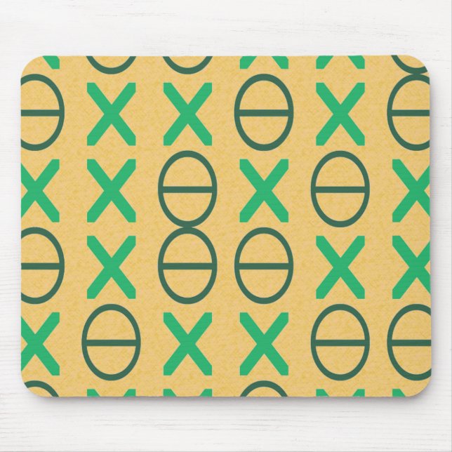 Strings of Geometric Symbols Green Mouse Pad (Front)