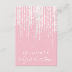 Strings Pink Sweet 16th 15th Bridal Spark Girly Invitation