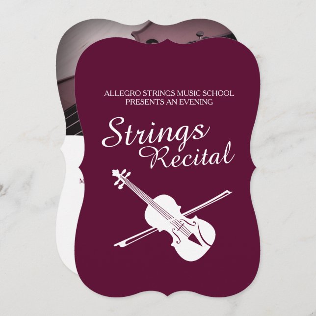 Strings recital violin classic music invitation (Front/Back)
