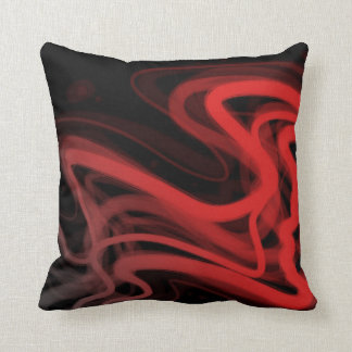 Stringy Red Abstract Cushion