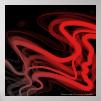 Stringy Red Abstract Poster