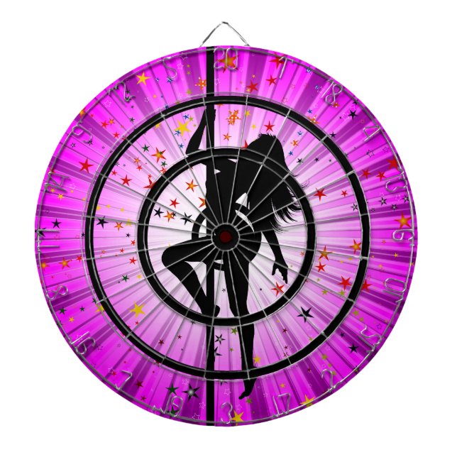 Strip Dance Girl Glowing Darboard Dartboard (Front)