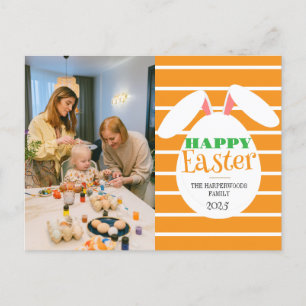 Strip Simple modern Blessings Easter family photo Holiday Postcard