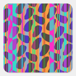 Stripe Beans Square Sticker