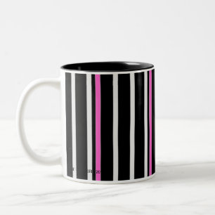 Stripe - black/pink -mug Two-Tone coffee mug