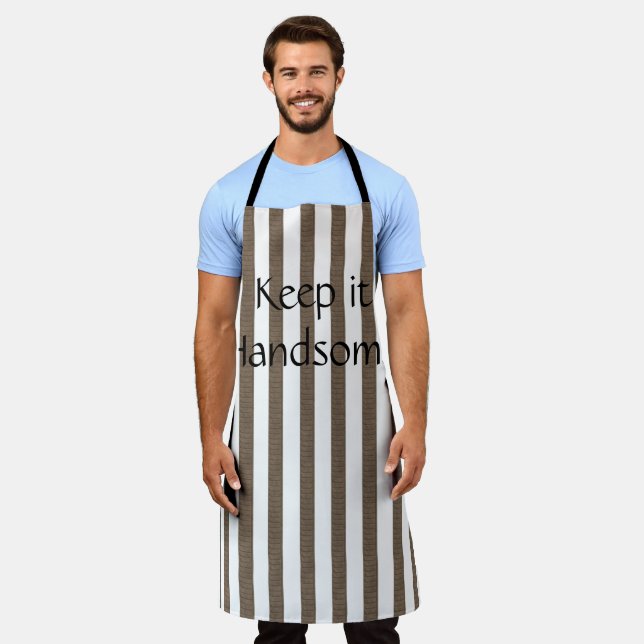 Stripe Brown All Over Print Apron Keep it Handsome (Worn)