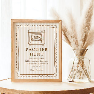 Stripe Bun in the Oven Pacifier Hunt Game Sign