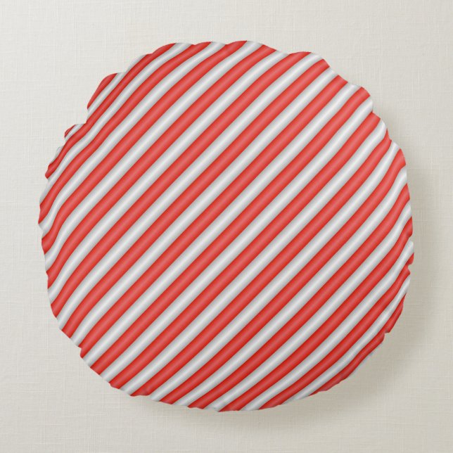 Stripe candy pattern round cushion (Front)