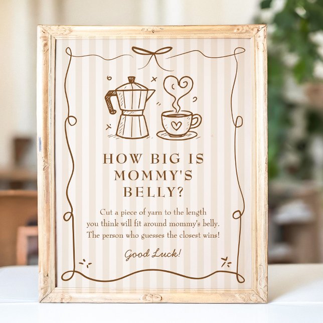 Stripe Coffee Baby Shower Belly Sign (Creator Uploaded)