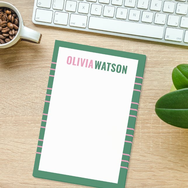Stripe Custom Teacher Stationery Appreciation Gift Post-it Notes (Stripe Personalized Name Teacher Appreciation Gift Post-it Notes)
