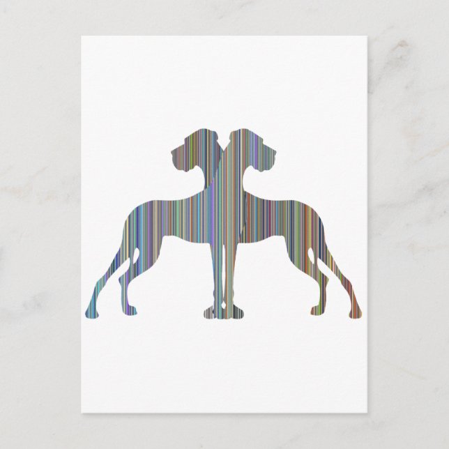 Stripe Dane Pair Postcard (Front)