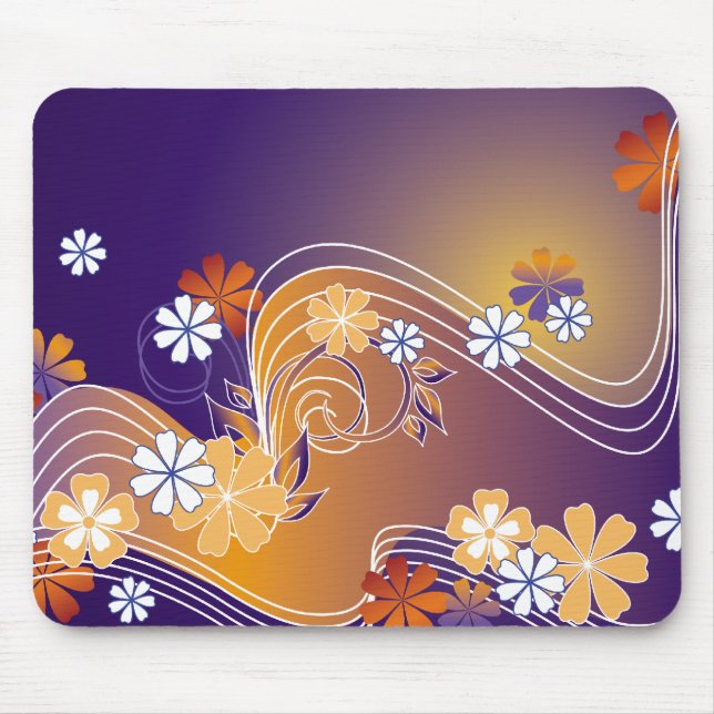 stripe floral design mouse pad (Front)