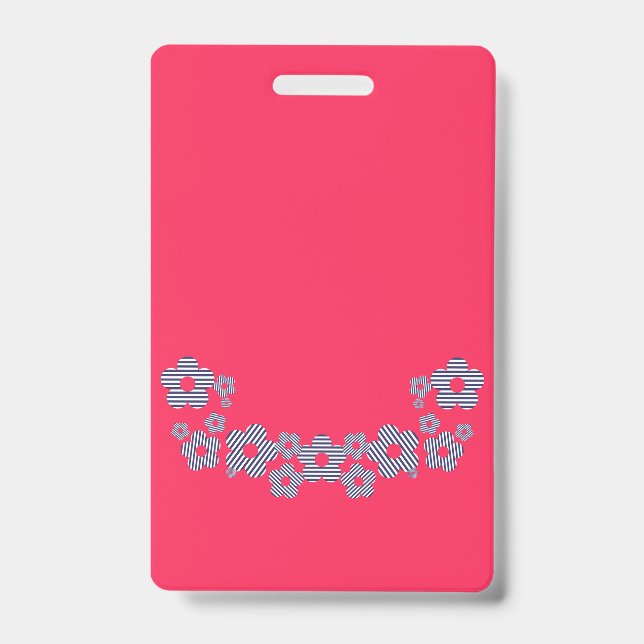 Stripe Flowers ID Badge (Front)