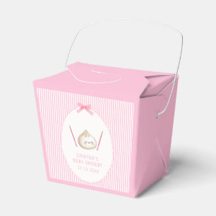 Stripe Girl Kawaii Bow Asian Dumpling Baby Shower Favour Box