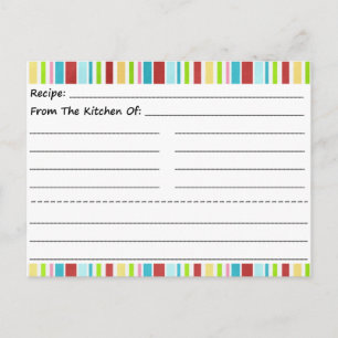 Stripe It Up Blank Recipe Cards
