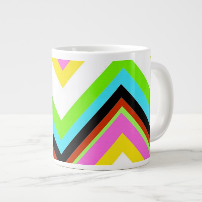 Stripe Large Coffee Mug (Front Right)