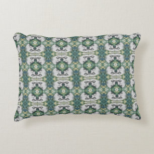 Stripe Muslim Lady Cream Green Pattern   Decorative Cushion