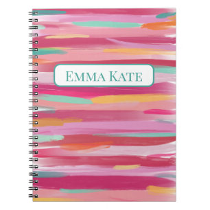 Stripe Painted Pink Notebook