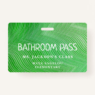 Stripe Pattern Back To School Bathroom Hall Pass   ID Badge