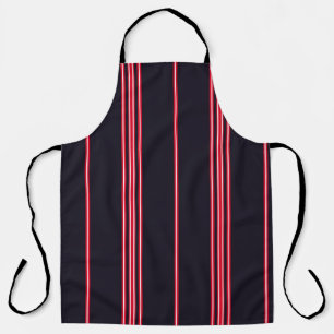 Stripe pattern with navy blue, white and red verti apron