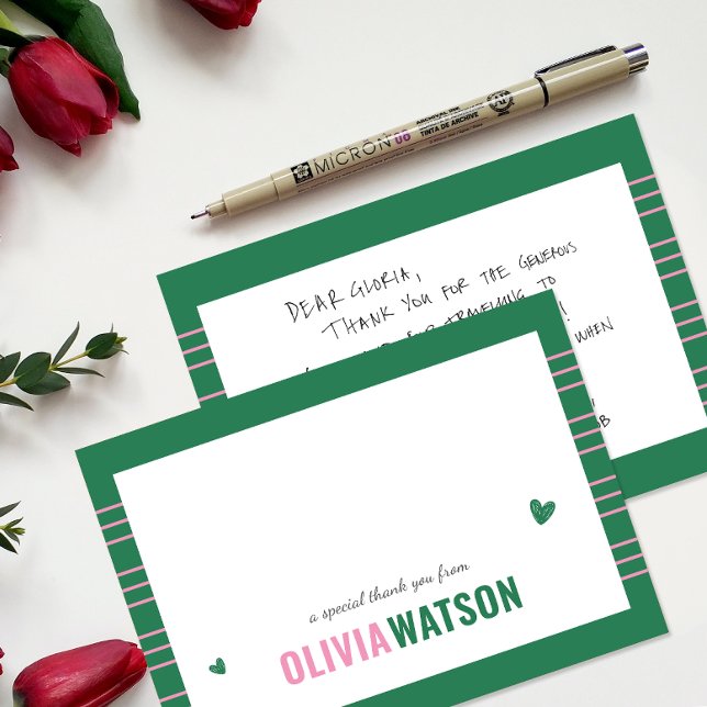 Stripe Personalised Name Thank You Appreciation Holiday Card (Stripe Personalized Name Thank You Appreciation Holiday Card)