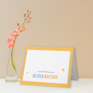 Stripe Personalised Thank You Appreciation Folded Holiday Card