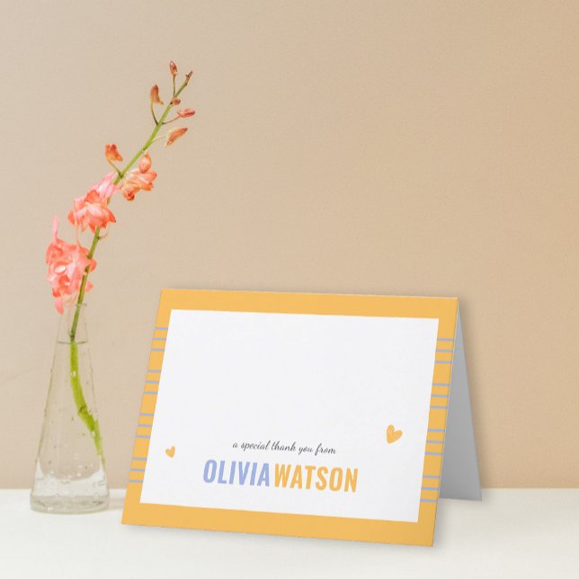 Stripe Personalised Thank You Appreciation Folded Holiday Card (Stripe Personalized Thank You Appreciation Folded Holiday Card)