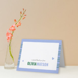 Stripe Personalised Thank You Appreciation Folded Holiday Card