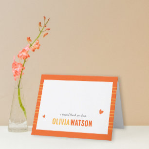 Stripe Personalised Thank You Appreciation Folded Holiday Card