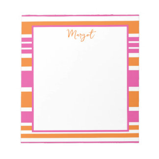 Stripe Pink and Orange Notepad