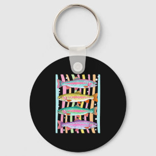 Stripe rainbow trout fishing outdoor fish summer key ring