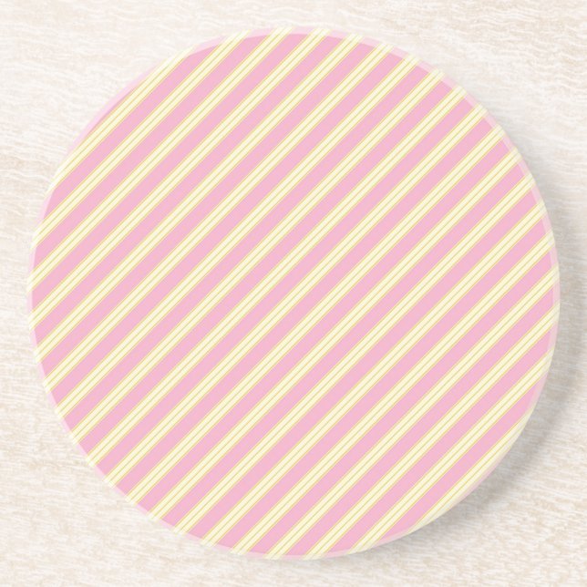 Stripe Series---Pink & Gold coaster (Front)