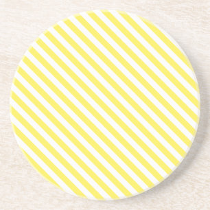 Stripe Series---Yellow & White coaster