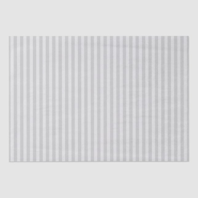 Stripe Shades of Grey  Tissue Paper (Front)