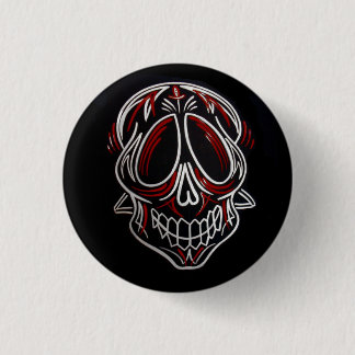 Stripe Sugar Skull 3 Cm Round Badge
