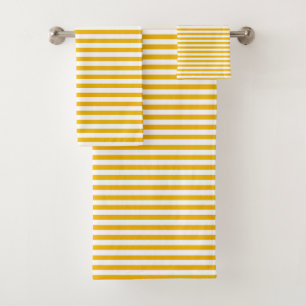 Stripe Towel Set - Mustard/White