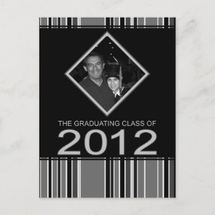 striped 2012 graduation announcement