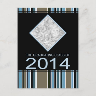 striped 2014 graduation announcement
