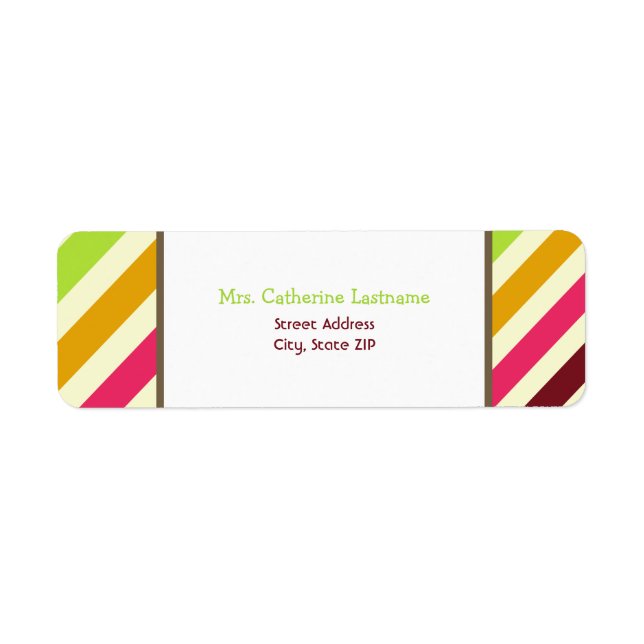 Striped Address Label Return Address Label (Front)